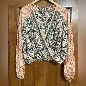 Free people Floral V-Neck Blouse - Multicolor women’s medium